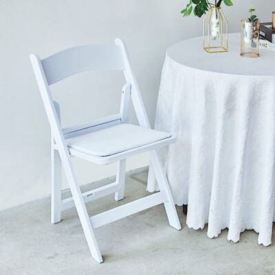 white resin chair